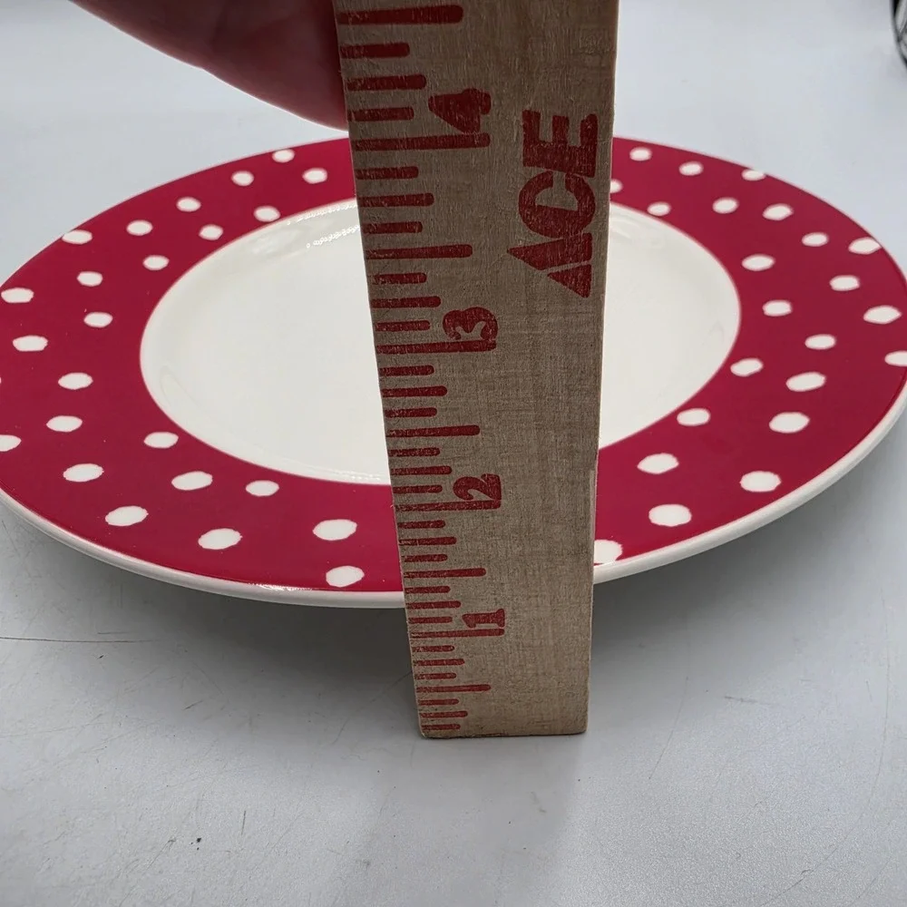 Lenox Kate Spade Primrose Drive Red Dot Accent Salad Plates 9.5